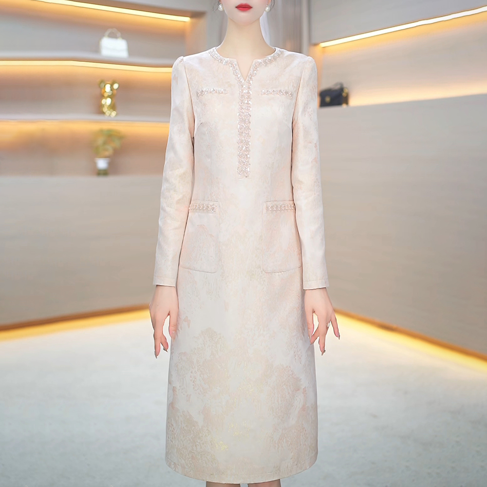 2025早春新款A2455气质遮肉显瘦大码连衣裙女修身女装连衣裙