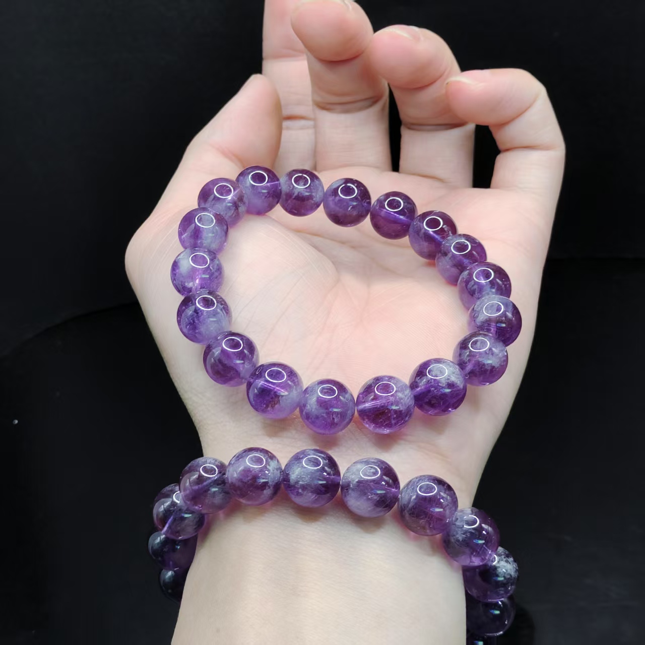 【康康严选】紫水晶单圈手串J6【多样性发其一】约11mm+