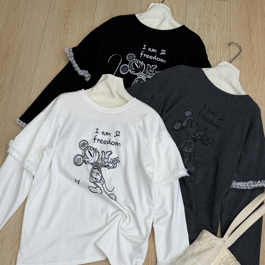 米多多 LGF-367-时尚休闲花边米奇上衣