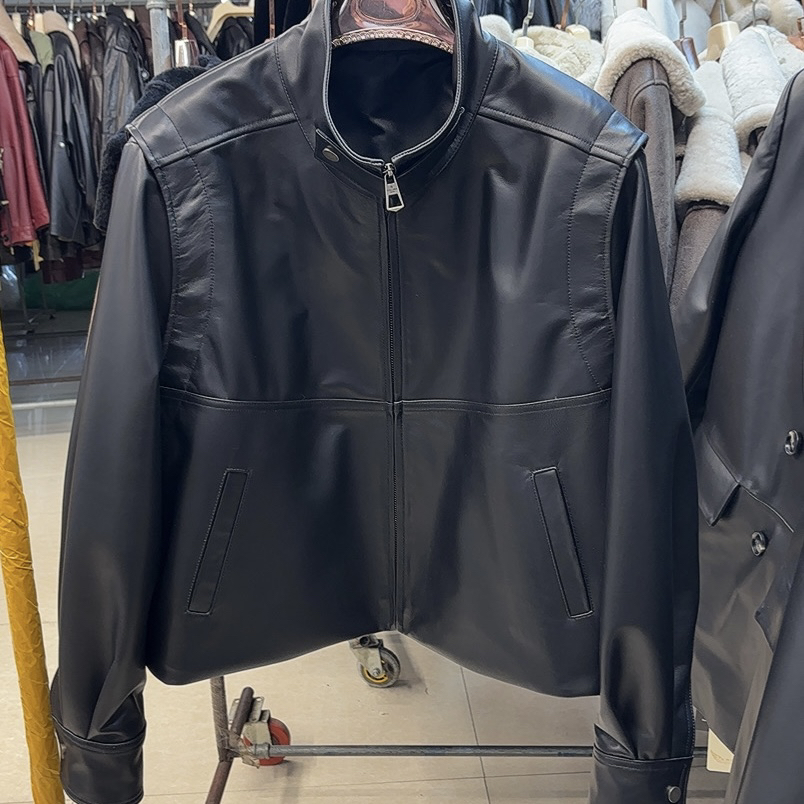 【阿美推荐真皮绵羊皮】KM2502袖可拆卸阔版下摆带松紧娃娃服外套