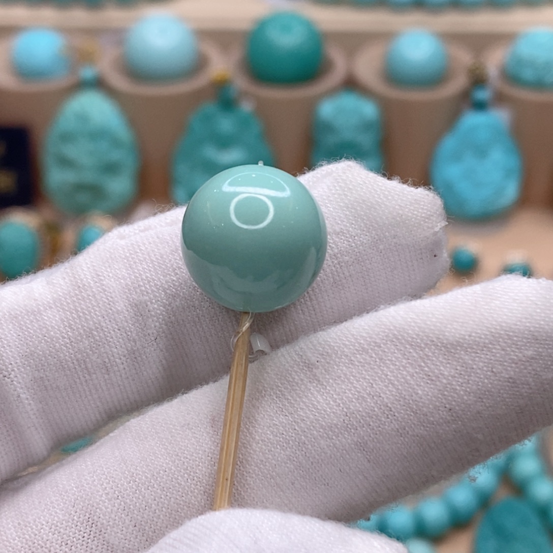 绿松石未镶嵌珠宝奇石14.2mm