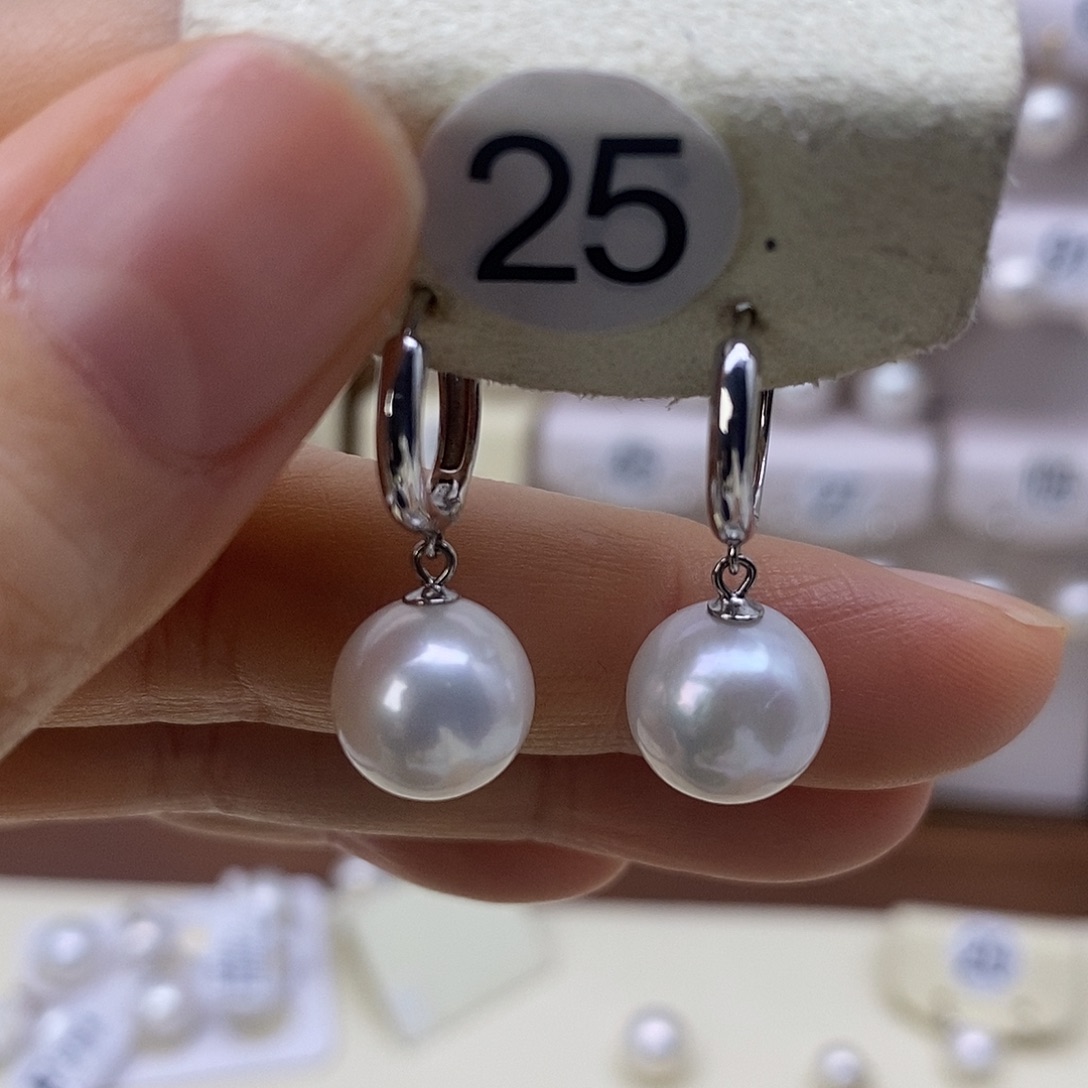 淡水珍珠耳饰银S925镶嵌