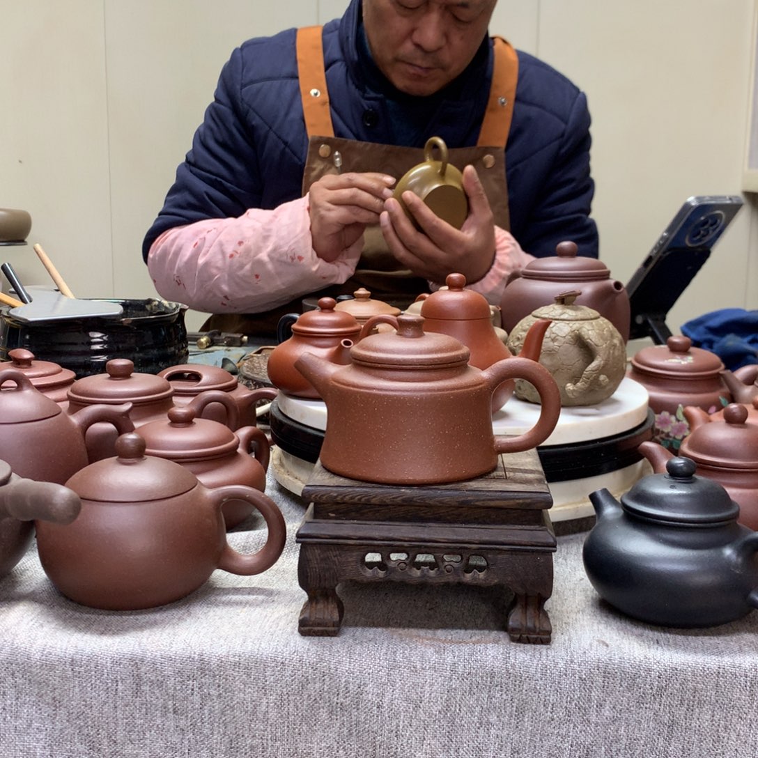 紫泥茶壶红降坡秦钟150 C半手工制作