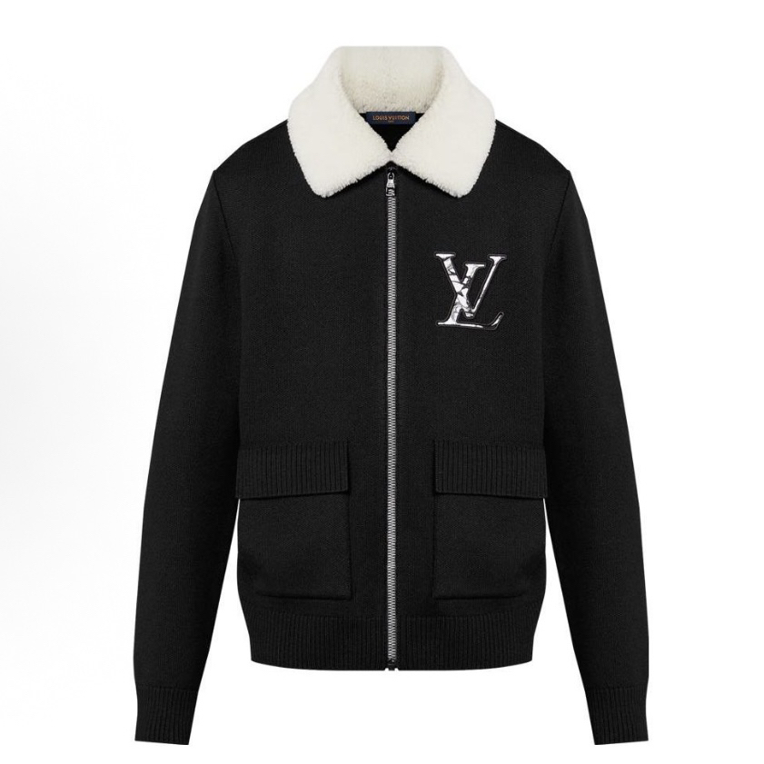 未使用 LouisVuitton/路易威登 logo刺绣毛领拉链外套 L码 md1966