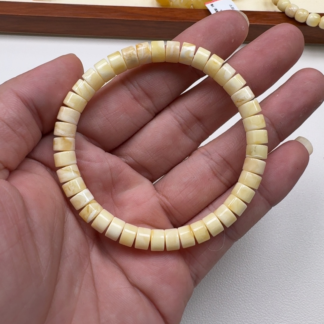 手链琥珀未镶嵌7mm精工药片