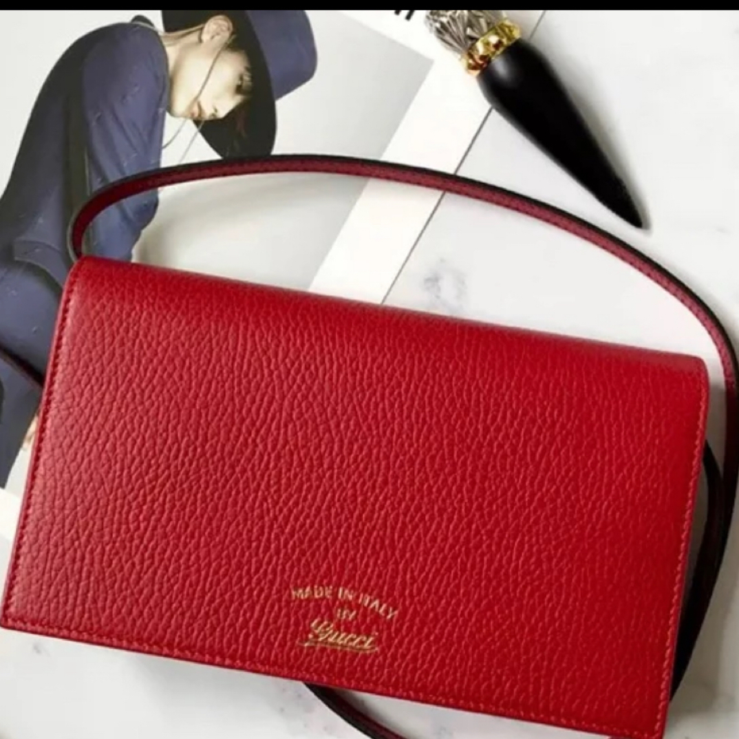 95新 GUCCI/古驰 Gucci红色斜挎包 25120004-09