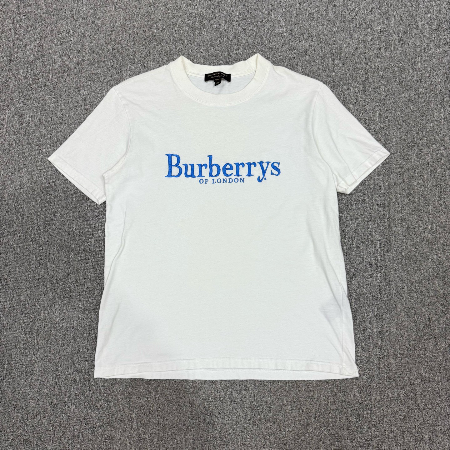 99新 BURBERRY/博柏利 18034122 蓝色刺绣logo短袖 XS码99新