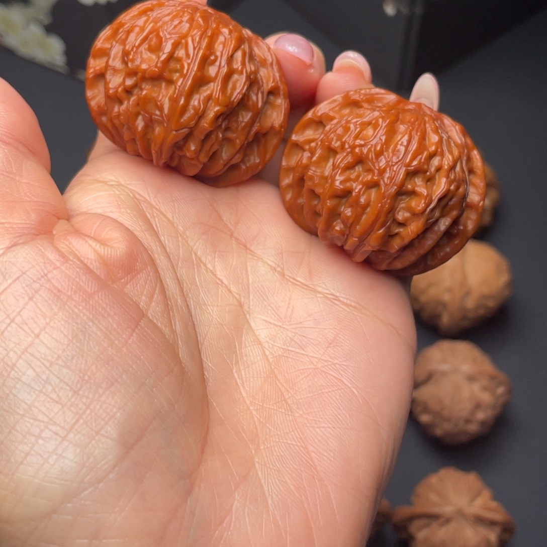 文玩核桃把件40磨盘