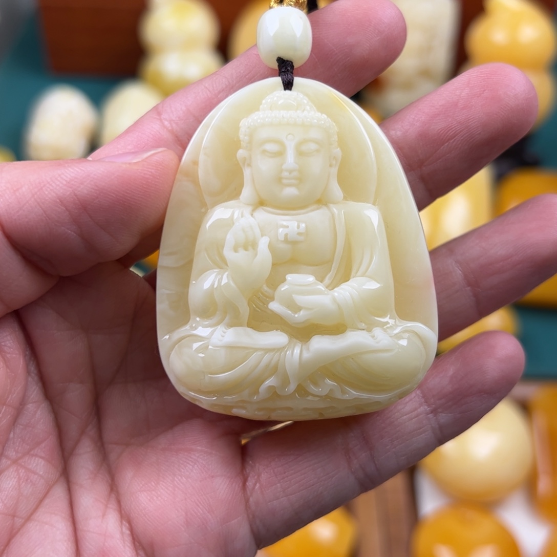琥珀未镶嵌颈饰纯天然琥珀蜜蜡无优化