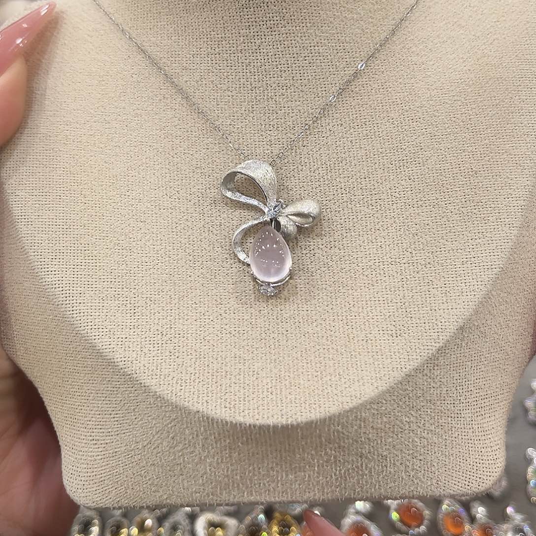 @***你颈饰芙蓉石银S925镶嵌