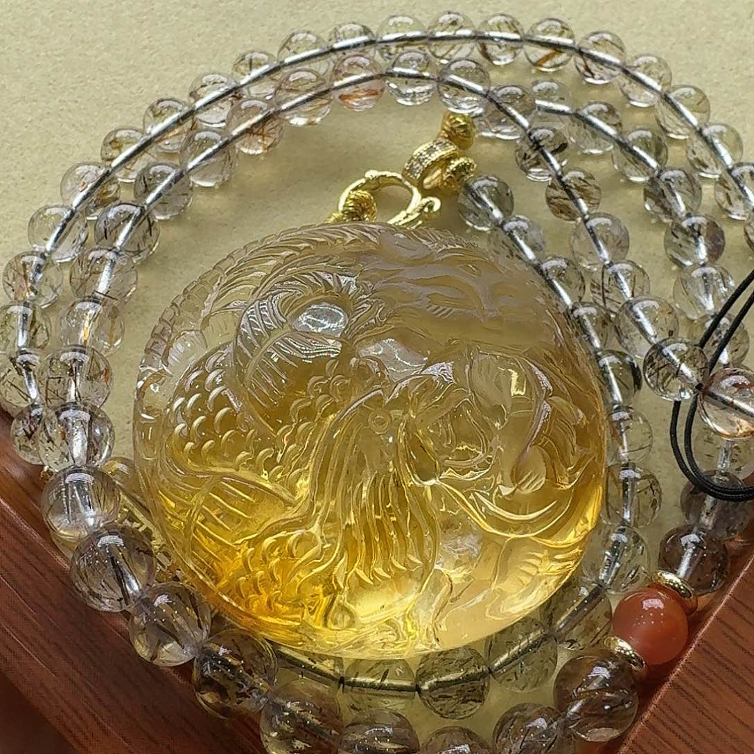 水晶颈饰未镶嵌天然水晶狐狐吊坠