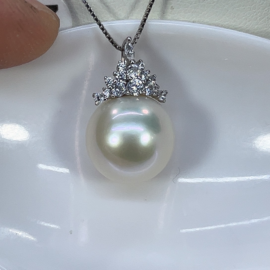 雪***裳淡水珍珠颈饰银S925镶嵌