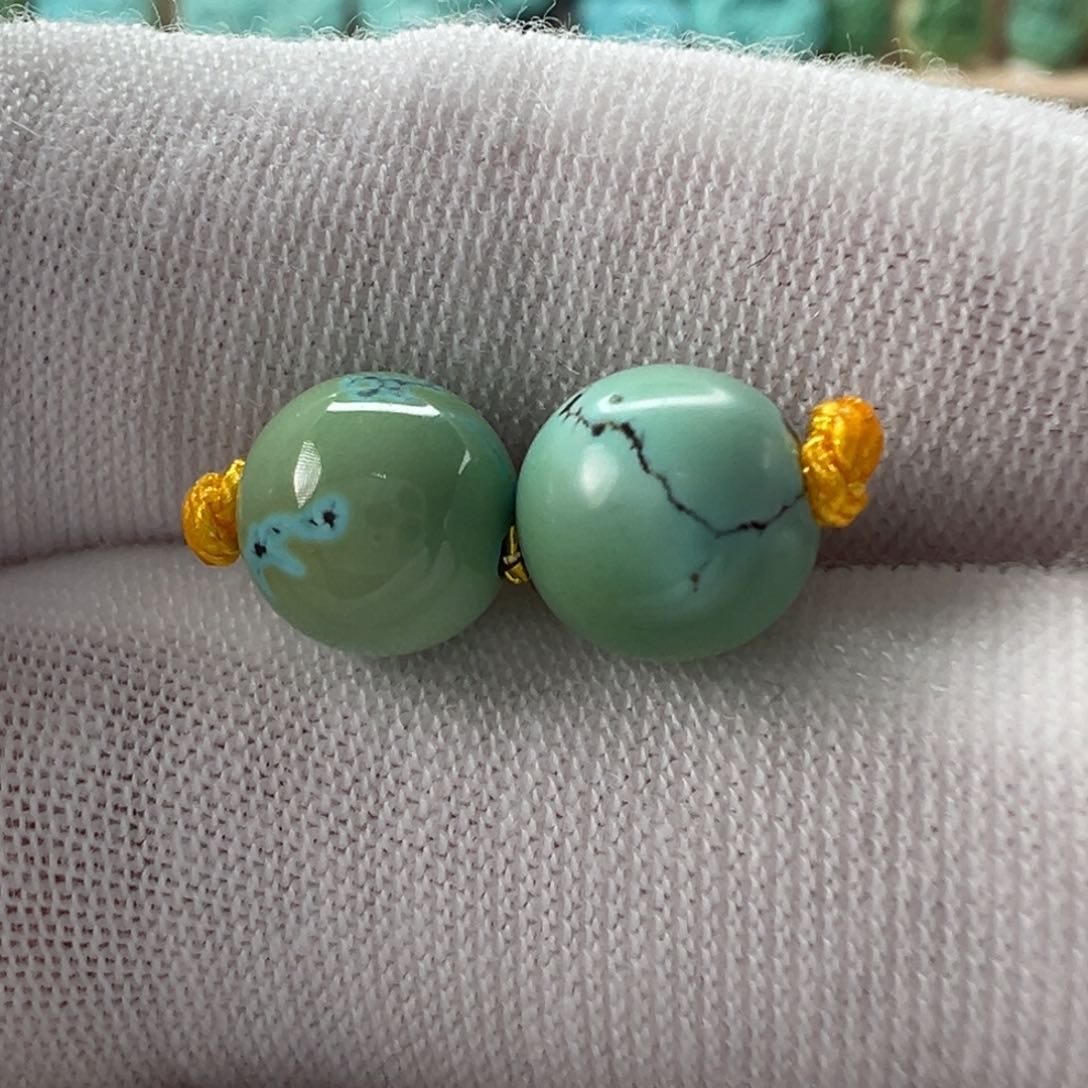 未镶嵌绿松石圆珠7.5mm