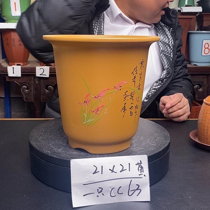 紫砂花盆货号一只CC63