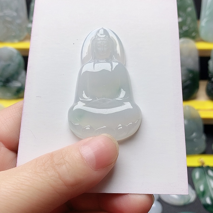 觉***生翡翠未镶嵌吊坠(不含链)素衣观音