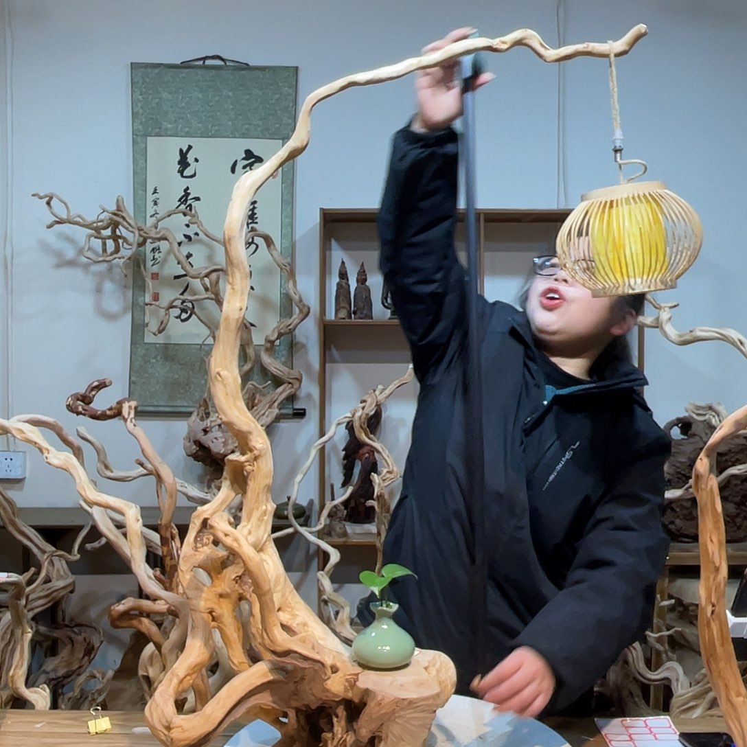 香杉木杜鹃根根艺摆件