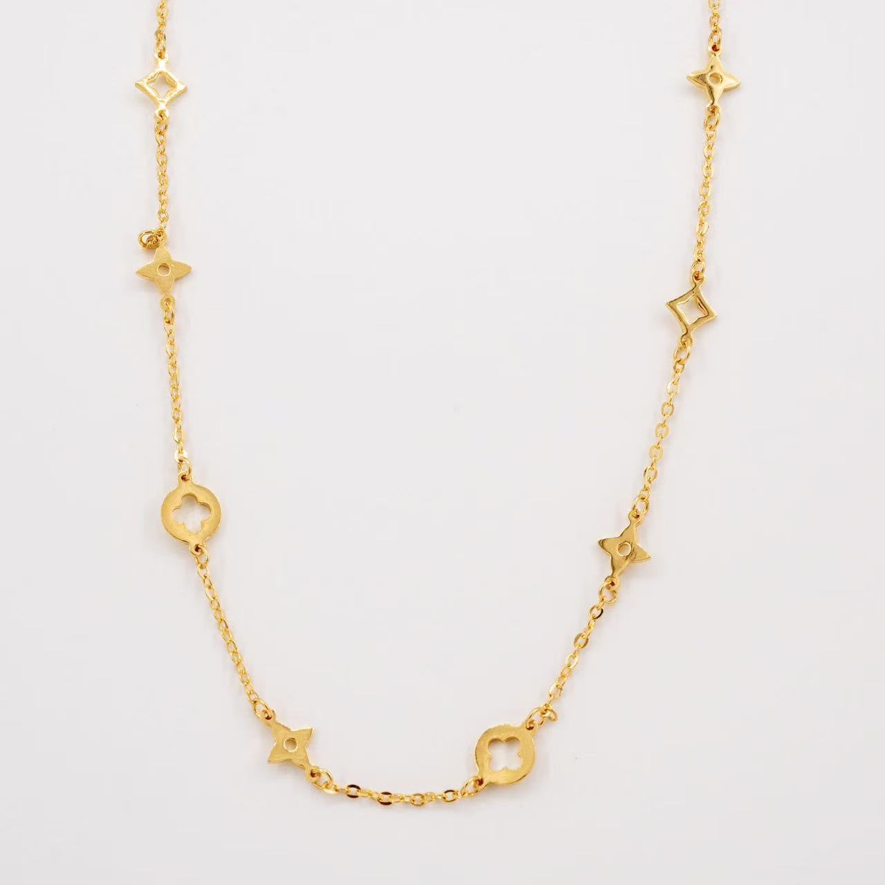 新年上新-Q/J【十朵老花套链】足金999精工5G套链