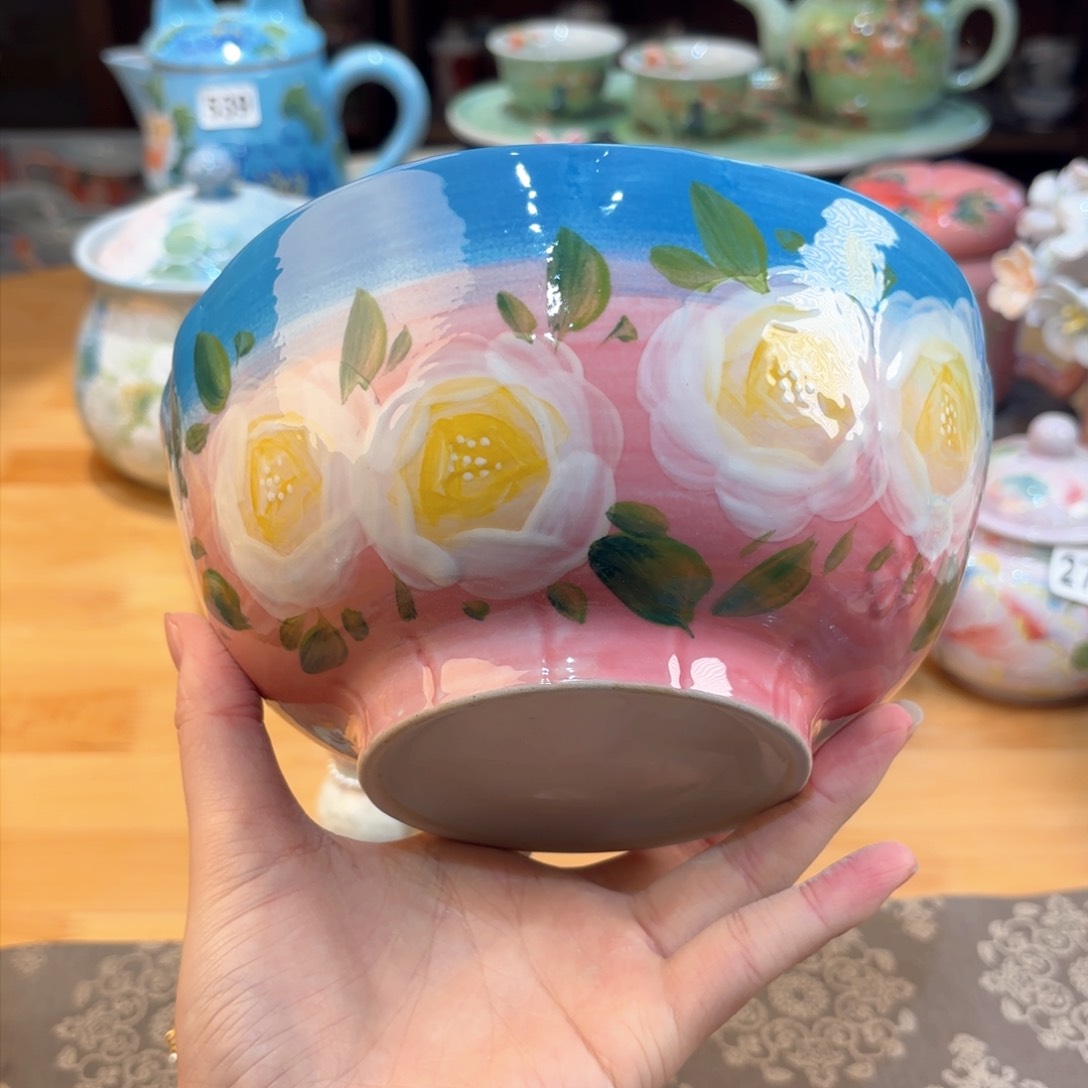 景德镇手绘高温釉下彩陶瓷茶具