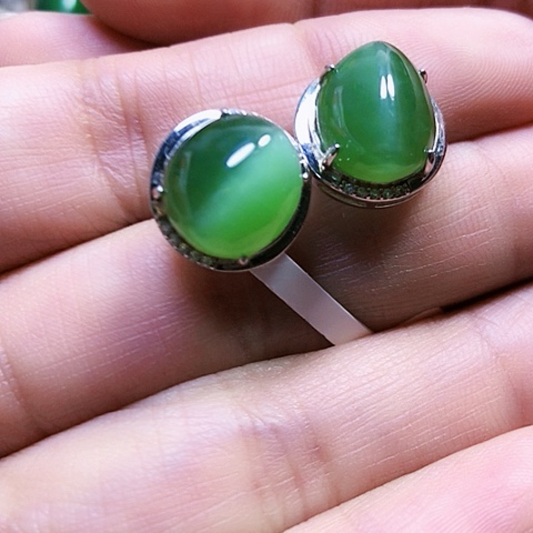 和田玉银S925镶嵌戒指