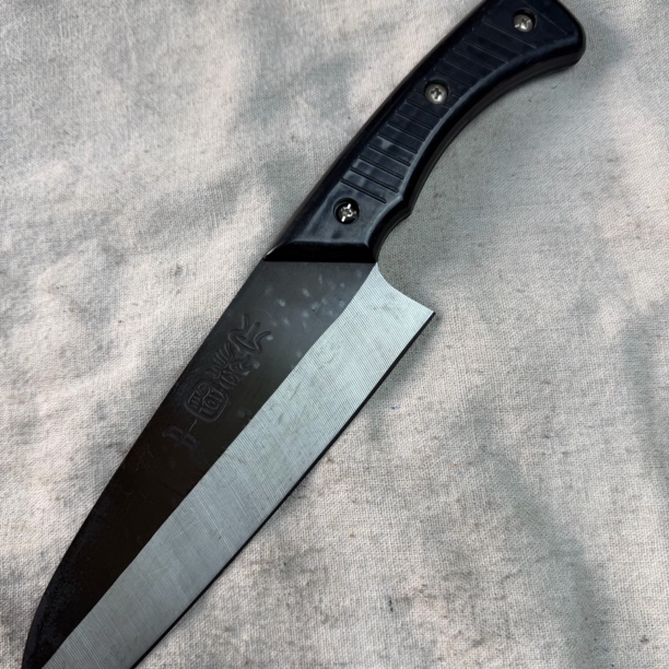 177 龙泉昊天宝剑高锰钢锻打铜装小屠龙刀木炳未开刃