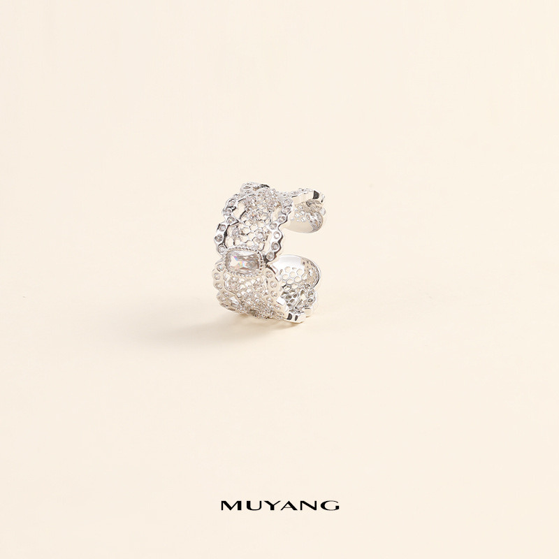 muyang/慕阳 铜合金戒指 气质轻奢时尚百搭简约精致梦迎戒指