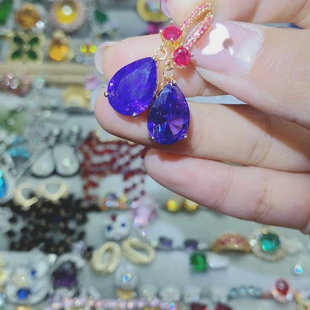 【闪购商品】托帕石耳饰银S925镶嵌