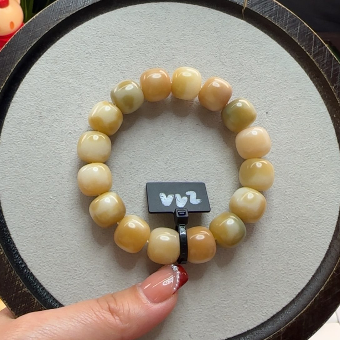 菩提根/象牙果手串卡14桶珠微微瑕