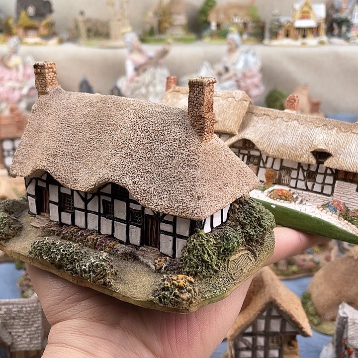 中古瓷器小房子盘子