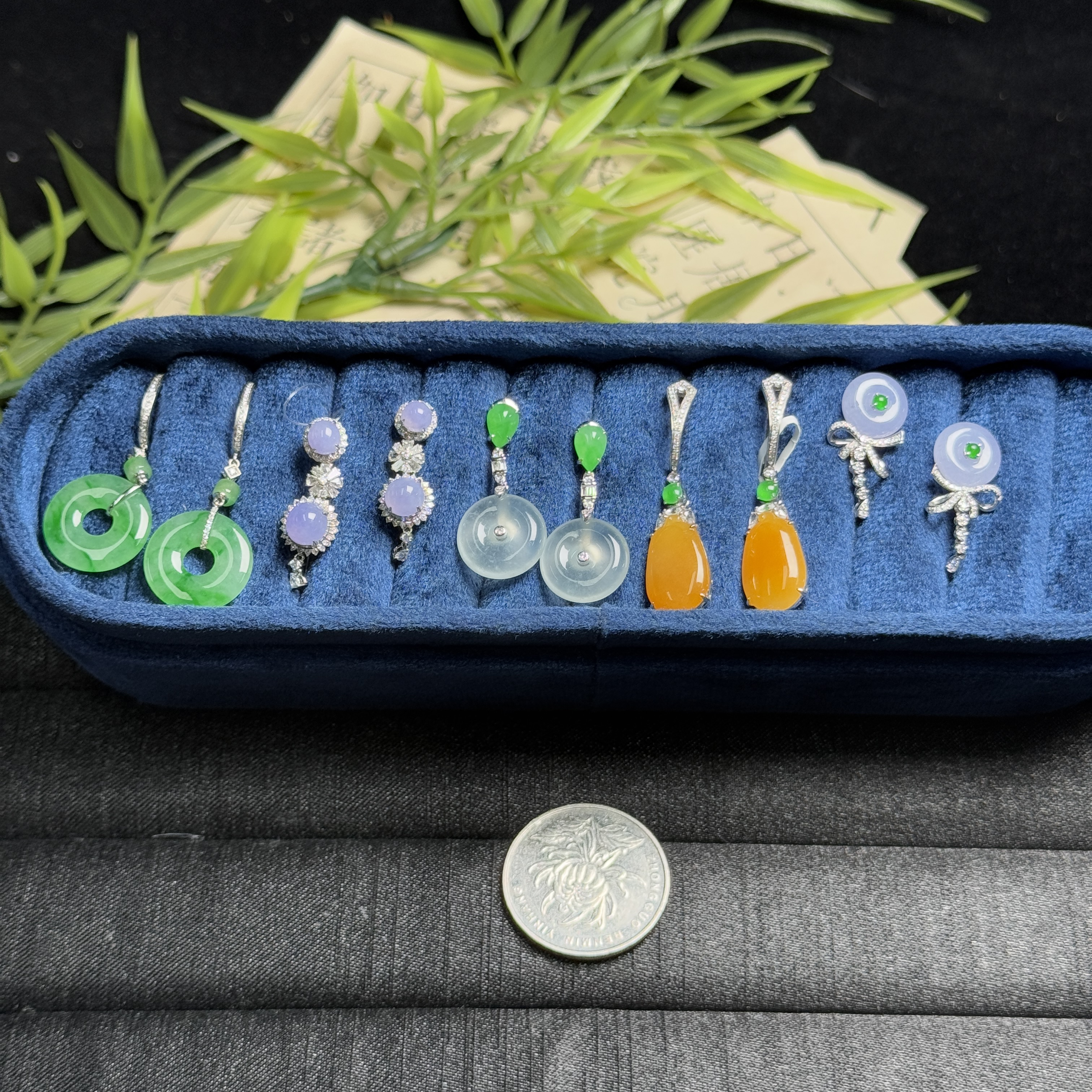 思懿珠宝 18K翡翠耳钉-13800-1-XMG-多样性发一（紫色有色差）