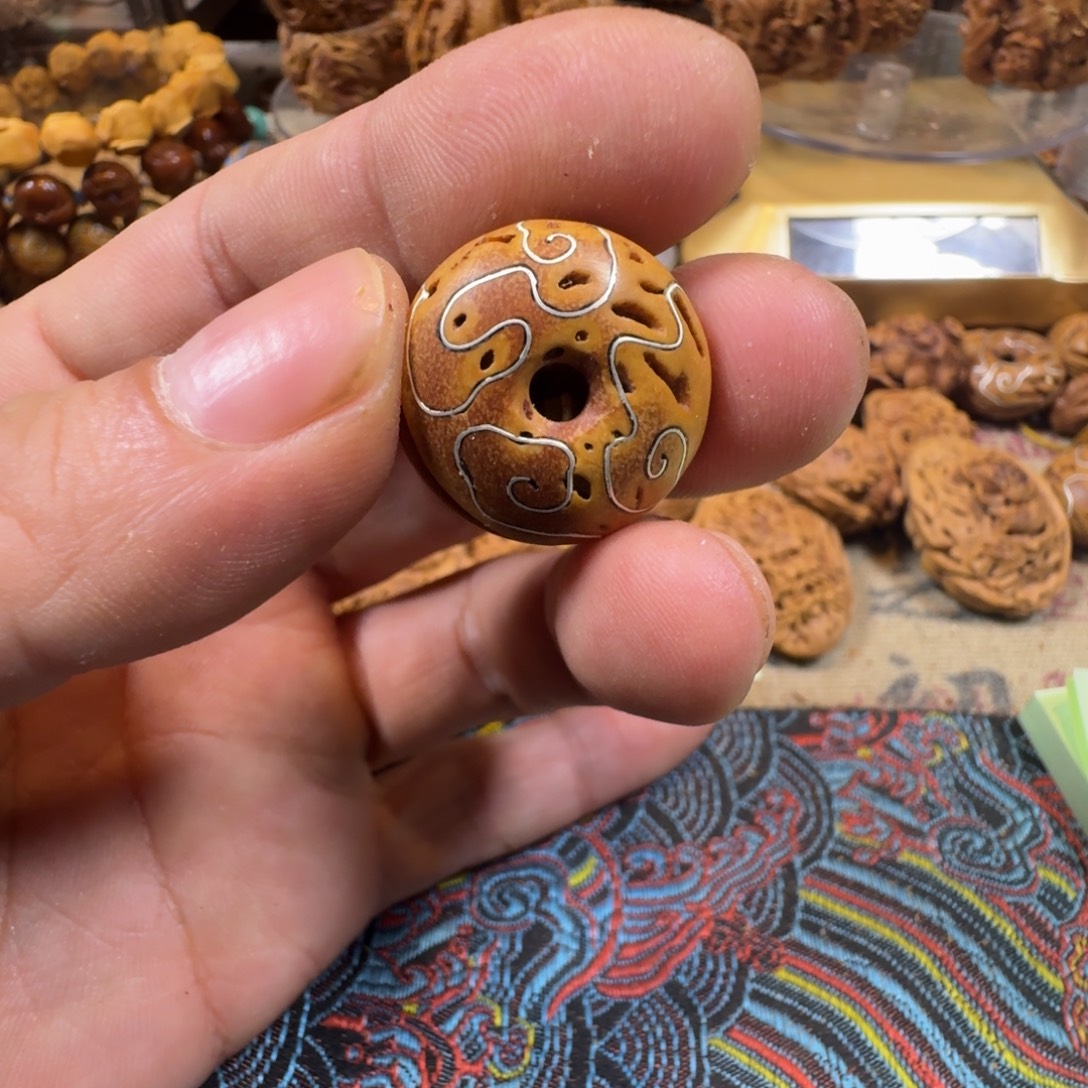 核桃手串/手链挫银平安扣77