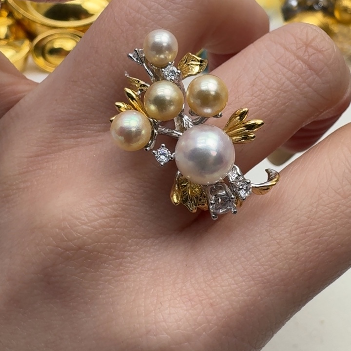 海水珍珠戒指银S925镶嵌