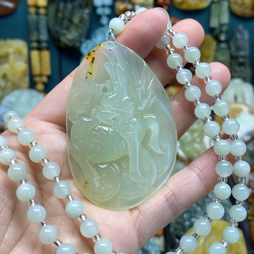 【闪购商品】岫玉颈饰未镶嵌麒麟