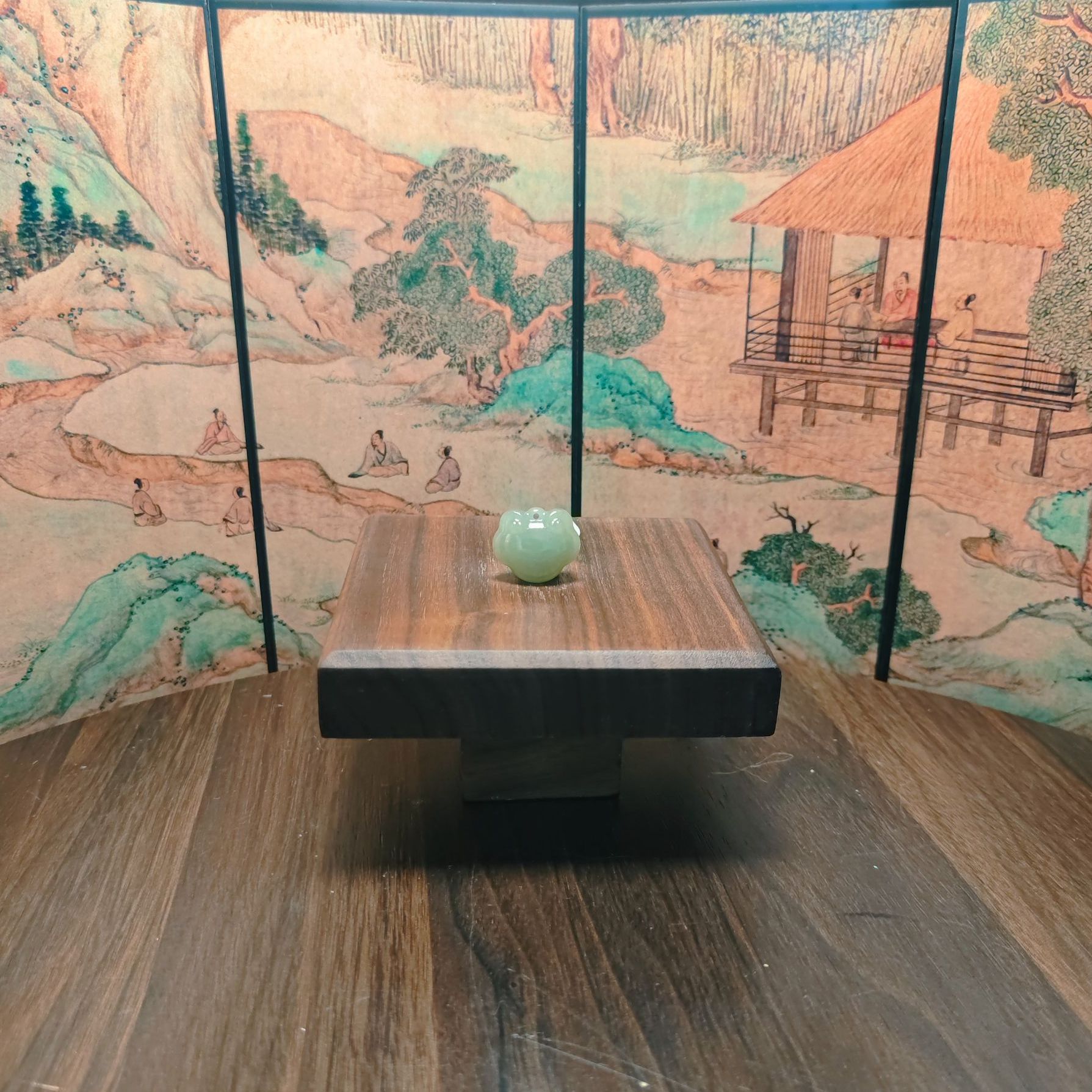 T和田玉平安锁吊坠3843