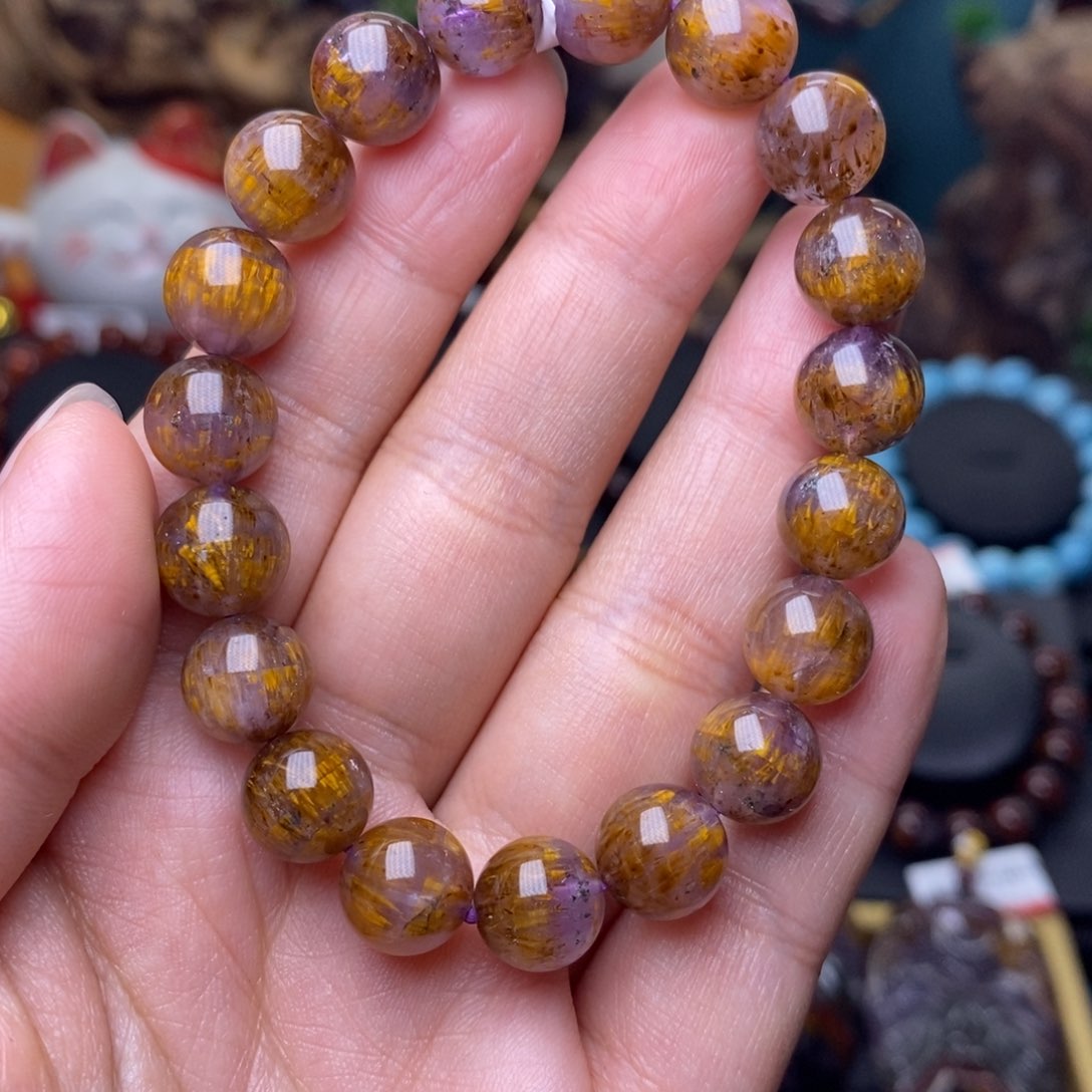 水晶A016极光金多多单圈9m未镶嵌