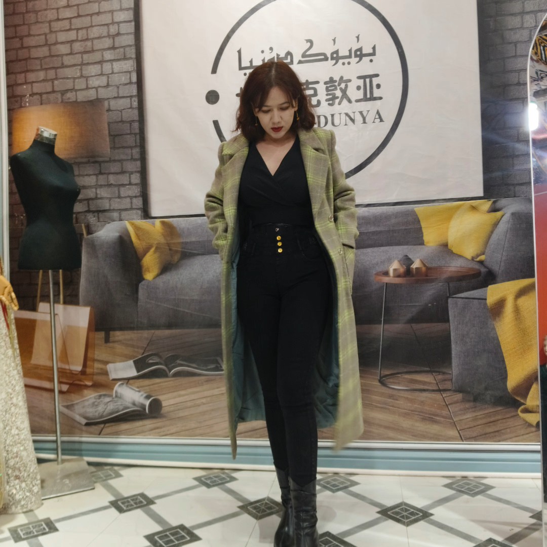 上衣弹力休闲格子毛呢外套网红显瘦大码法式秋冬修身保暖外套