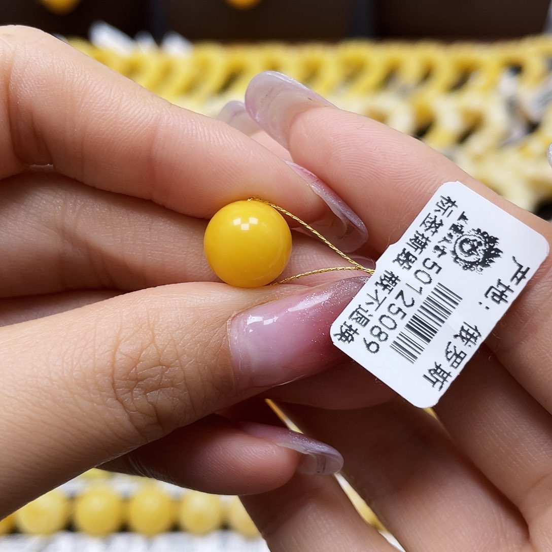 蜜蜡裸石未镶嵌老蜡圆珠10.8mm福利