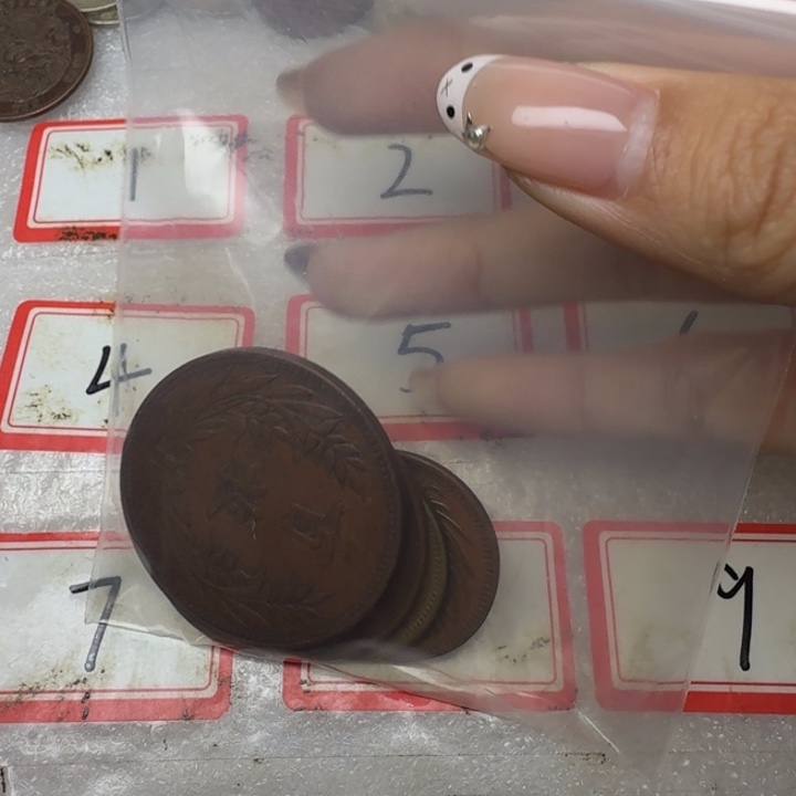 邱***爽上5个铜币工艺品摆件