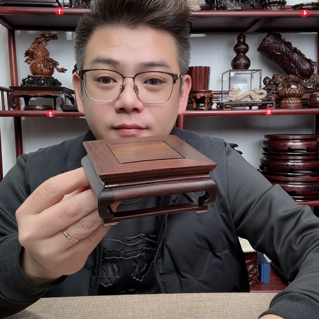 大红酸枝工艺品底座