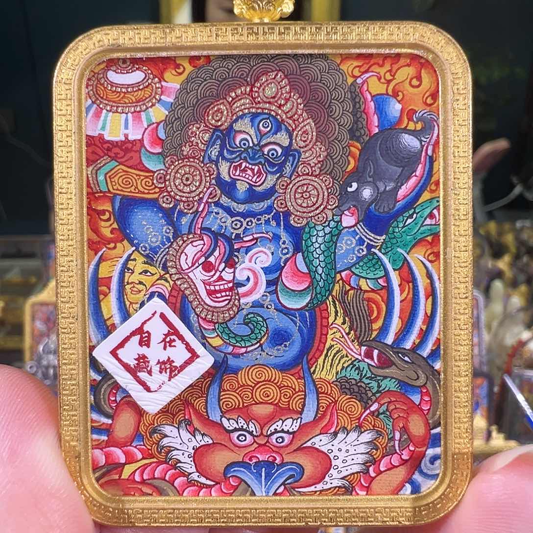 吊坠黑财热贡唐卡纯手绘