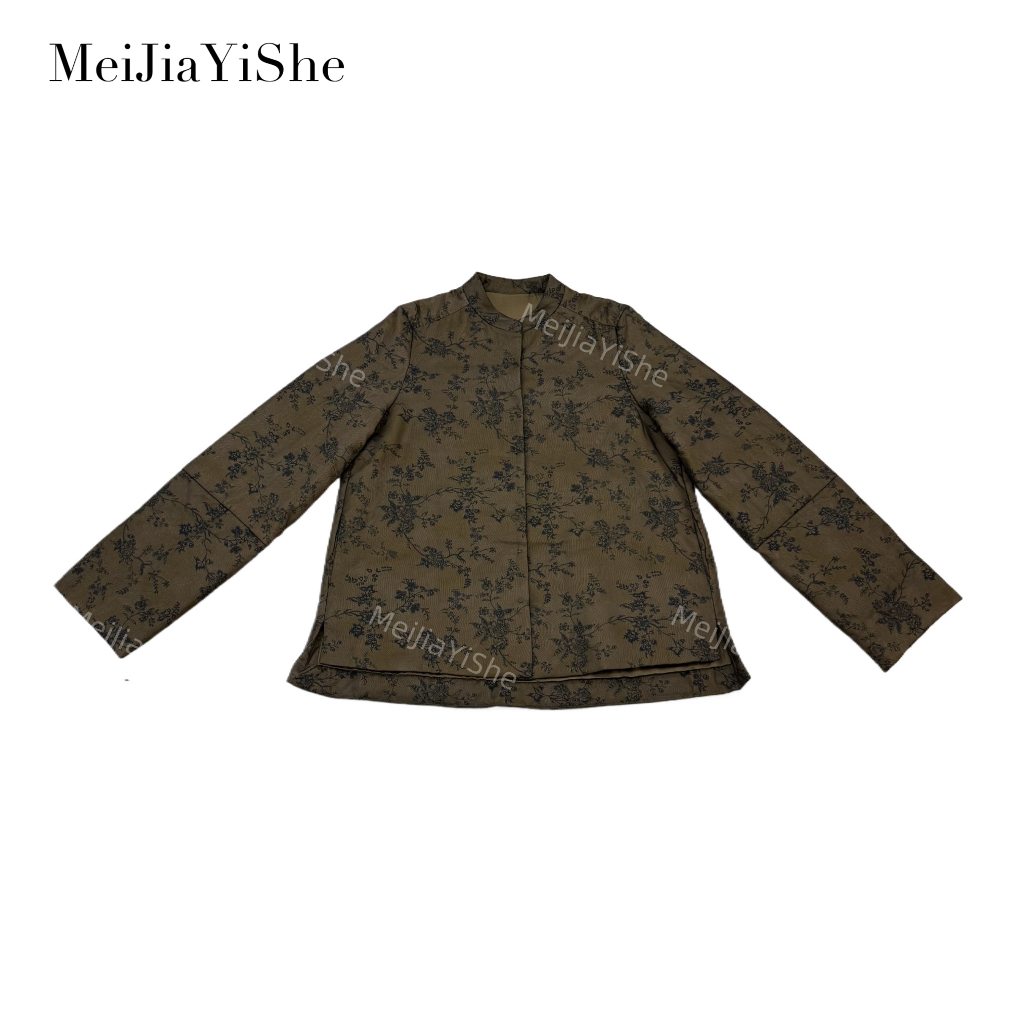 梅家2025新款原创新中式提花桑蚕丝棉衣