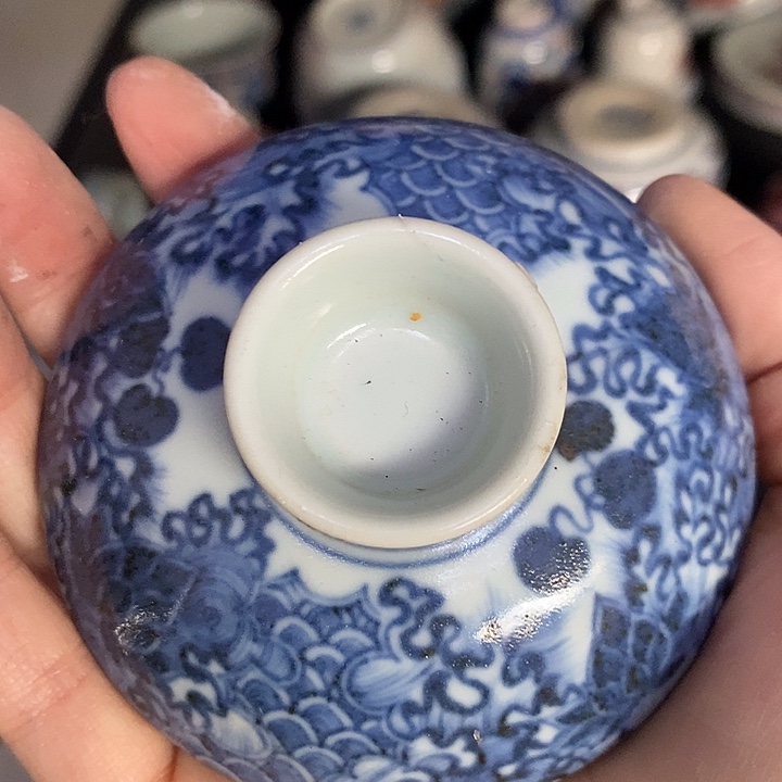 家***福手工手绘青花单杯