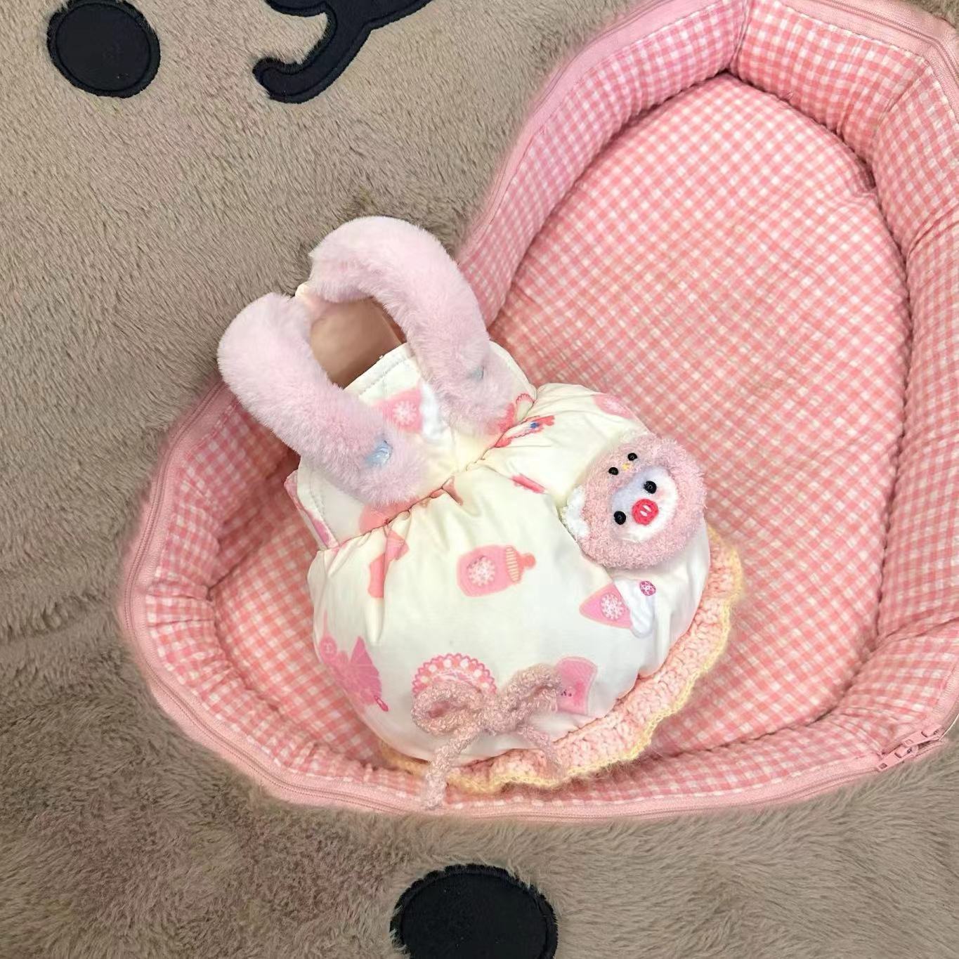 宠物衣服秋冬款可爱加绒加厚泰迪比熊狗狗猫咪保暖