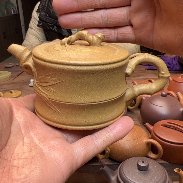 段泥茶壶黄金段泥半手精工制作竹段230c c