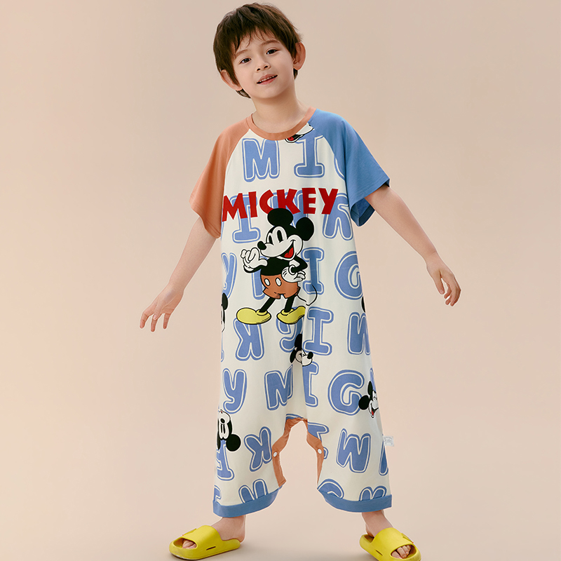 Disney/迪士尼夏季新款短袖连体卡通动漫舒适防踢被家居服0362