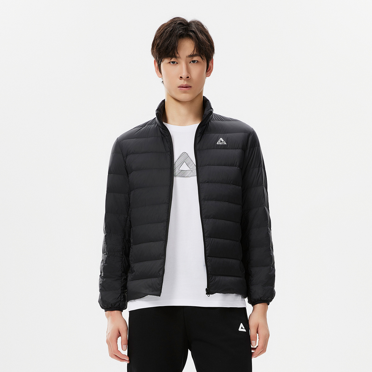 Peak/匹克薄款羽绒服保暖男士户外冬季男款休闲修身短款防寒防风