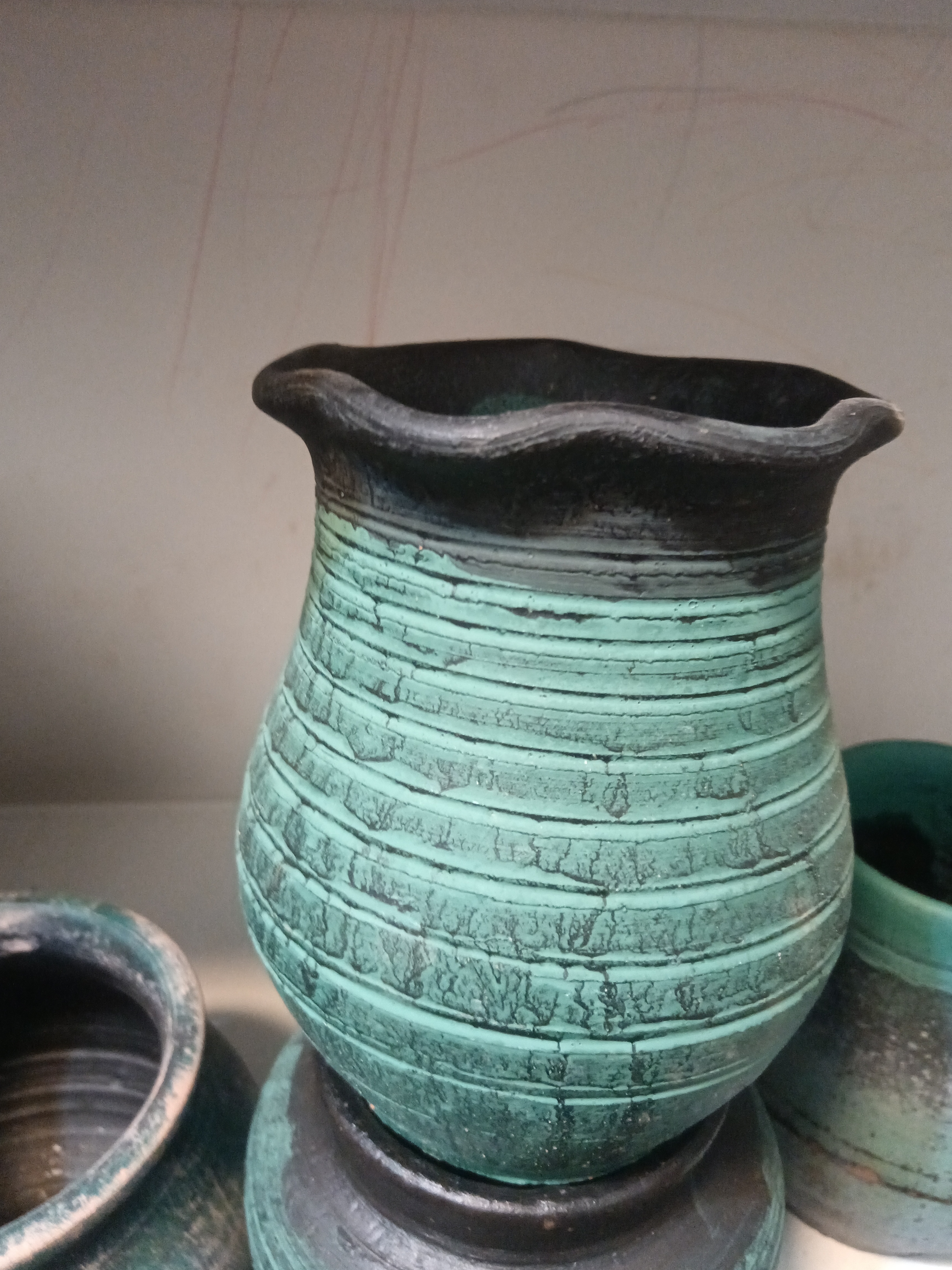 手工土陶多肉花盆复古古陶罐绿植花器摆件