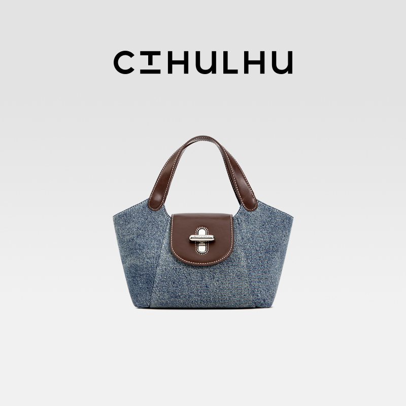 CTHULHU【胶囊牛仔手提包】CT511B261韩国小众品牌大容量百搭包包LL