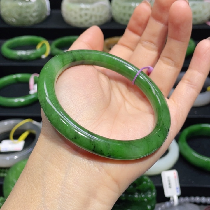 和田玉手镯59圈口 编号60未镶嵌