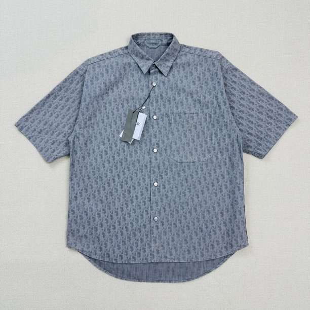 未使用 DIOR/迪奥 SS25满印老花短袖衬衣/40码/WL1787