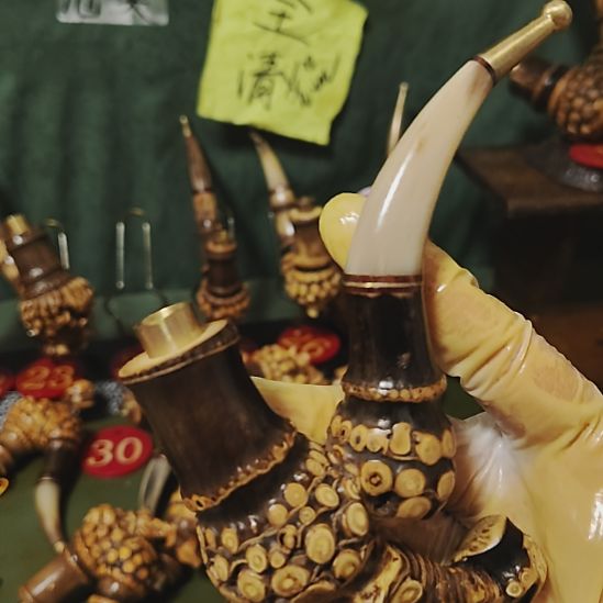 你***帅贵州特色竹根烟斗工艺品手把件